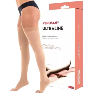 Meia de Compressão Venosan Ultraline 4000 Meia Coxa 7/8 30-40 AGH XG Pe Aberto Bege