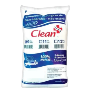 Compressa Gaze 09 Fios Pacote 180G Clean