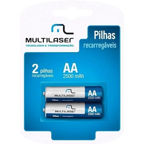Pilhas Recarregaveis AA (2500MAH) 2un CB053 Multilaser