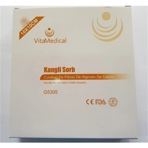 Curativo Alginato Calcio Kangli Sorb 10,0 x 10,0cm 1un Vita Medical