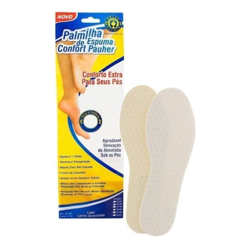 Palmilha De Espuma Confortpauher Branca 35/36 Ortho Pahuer AC060