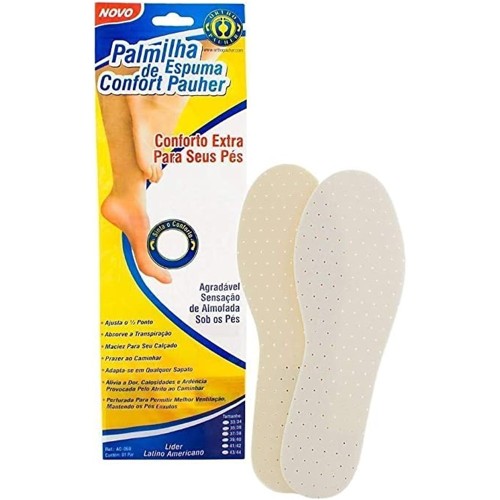 Palmilha De Espuma Confortpauher Branca 41/42 Ortho Pahuer AC060