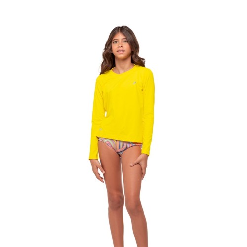 Camisa UV Manga Longa Infantil Amarelo RR002 Radar UV - COR: Amarelo, TAMANHO: 1