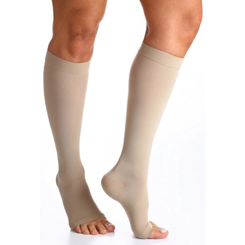 Meia de Compressao Panturrilha 3/4 Sigvaris 20-30 - 862 Premium Pe Aberto Natural GG3