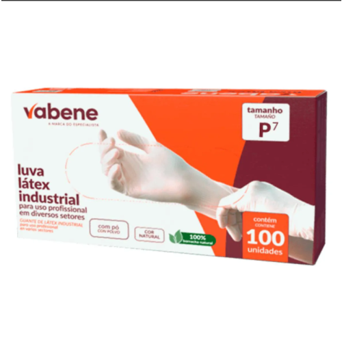 Luva Latex Prot Quimica Com Po Tam P 100un Vabene