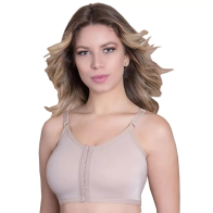 Sutia Pos Cirurgico Mamoplastia Sem Costura Fecho Frontal 2GG Chocolate 60124 New Form