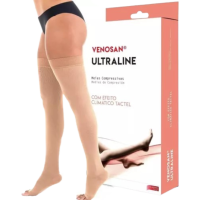 Meia de Compressão Venosan Ultraline 4000 Meia Coxa 7/8 30-40 AGH XG Pe Aberto Bege