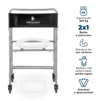 Cadeira de Banho Higiênica Dobrável até 100 Kg D30 Dellamed
